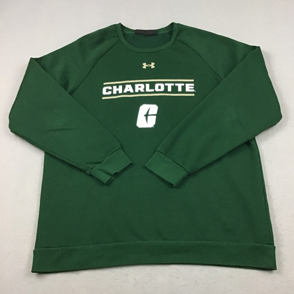 Charlotte 49ers Sweatshirt Men XL Green Under Armour Rival Fleece Crew Pullover